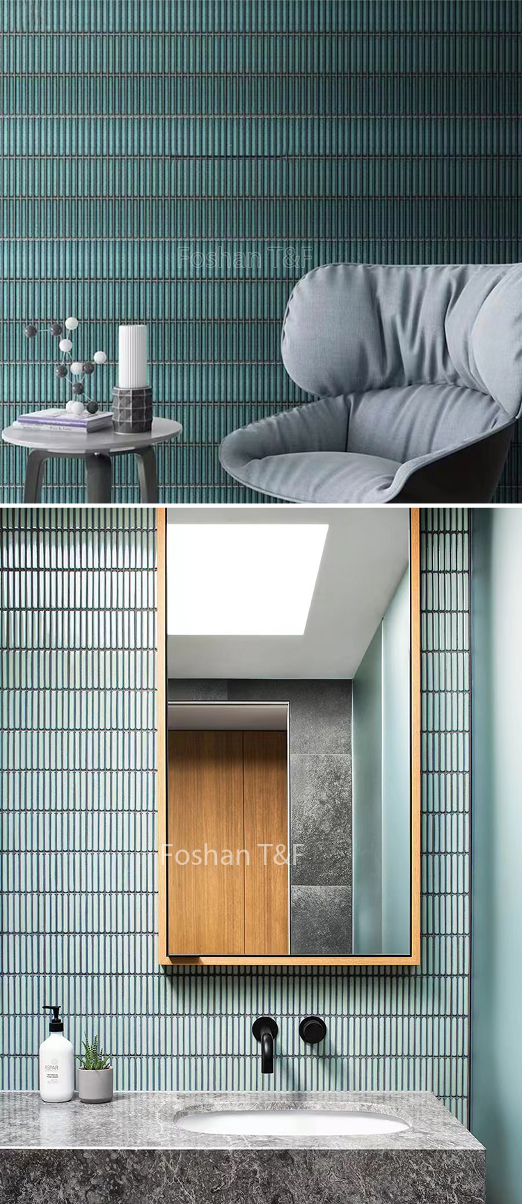 Good Price China Kitkat Strip 3D Wall Panel Porcelain Backsplash Kitchen Bathroom Mozaic Tile Mosaic