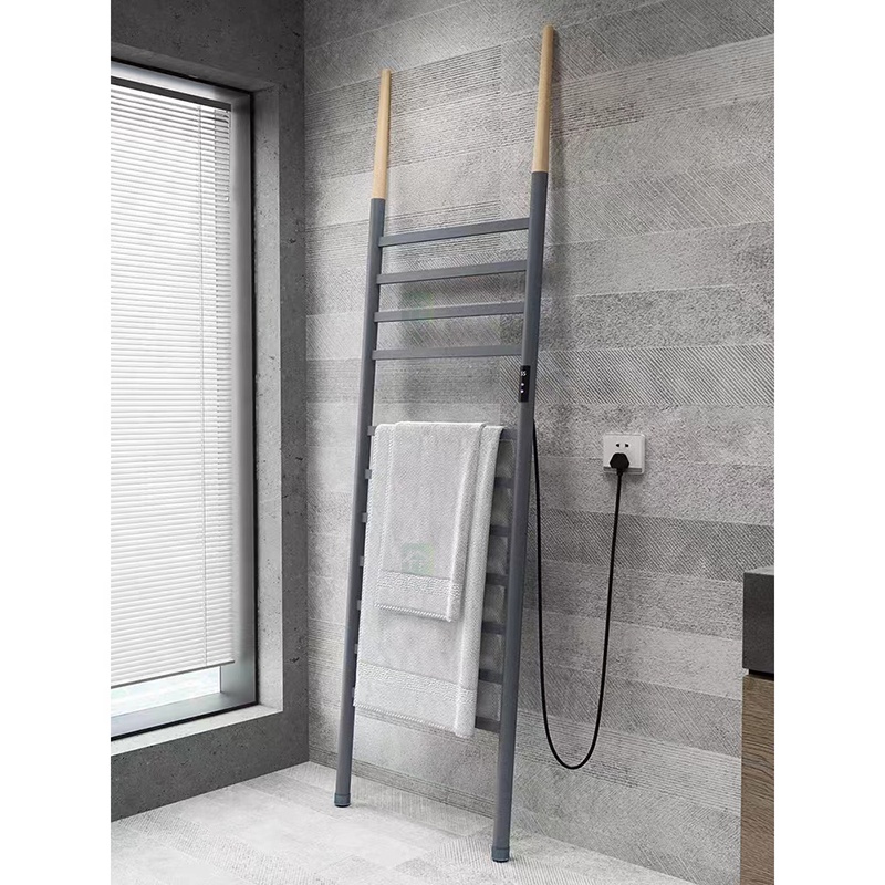 Steel 304 Floor Stand Hot Towel Warmer Bathroom Standing Electric Heated Towel Rack Rail