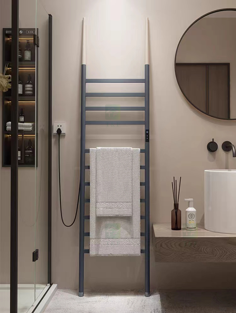 Steel 304 Floor Stand Hot Towel Warmer Bathroom Standing Electric Heated Towel Rack Rail