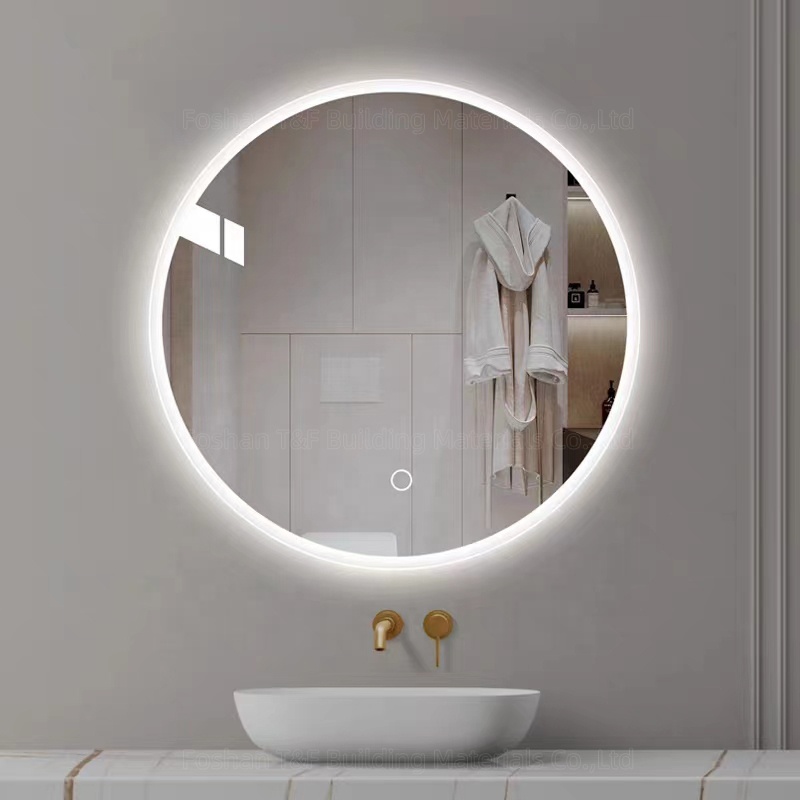 Anti Fog Round Touch Screen Smart Bath Vanity Cabinet Mirror Bathroom Mirror With Led Lights
