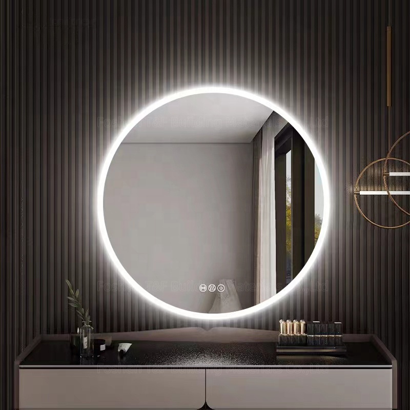 Anti Fog Round Touch Screen Smart Bath Vanity Cabinet Mirror Bathroom Mirror With Led Lights