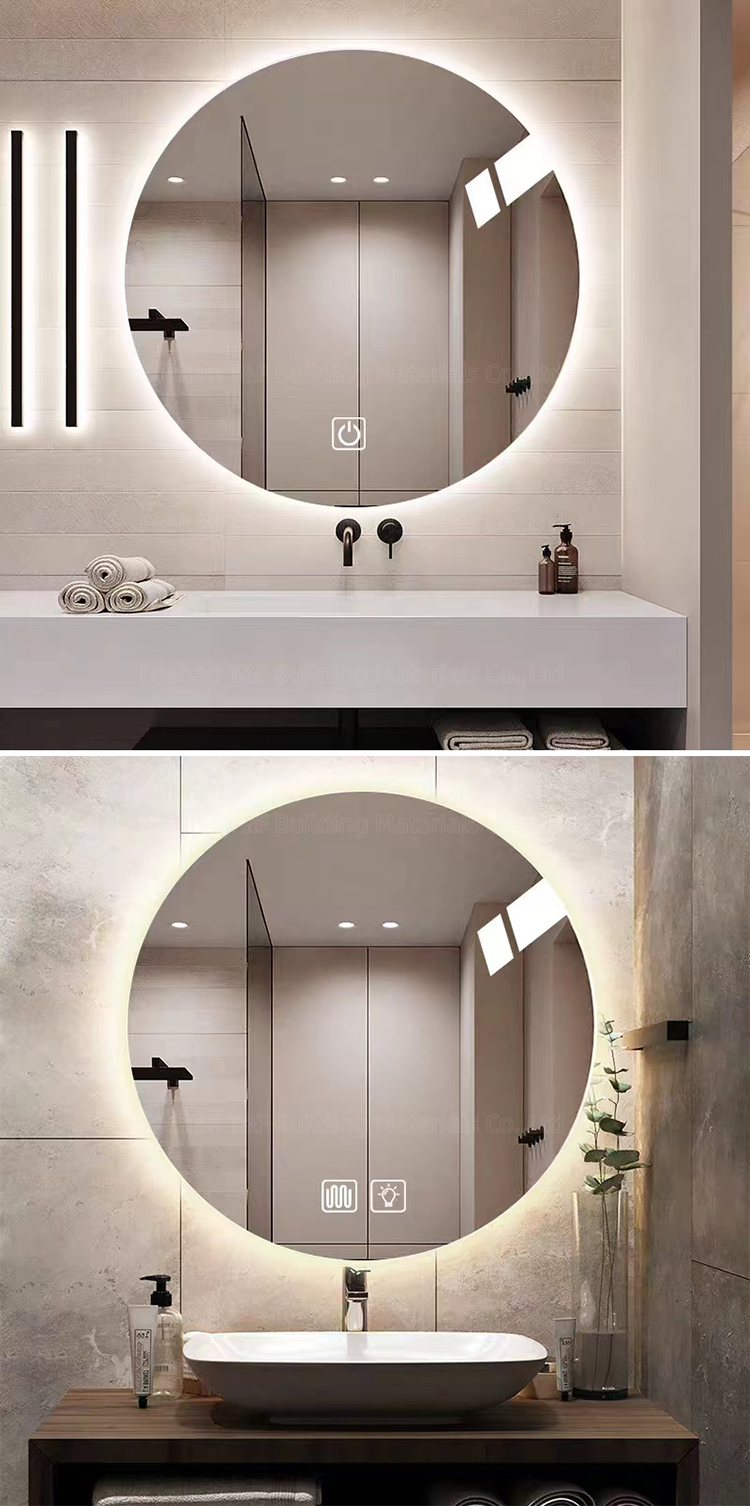 Anti Fog Round Touch Screen Smart Bath Vanity Cabinet Mirror Bathroom Mirror With Led Lights