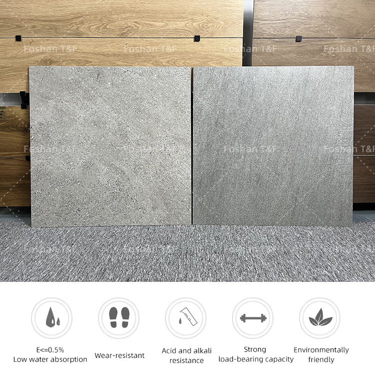 Fashion Grey Tile for Floor 60x60  Porcelain Non Slip Industrial Tile for Wall Floor Tile