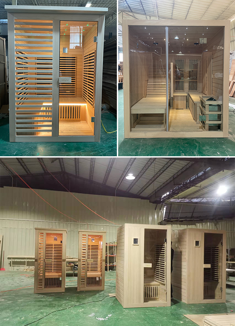 Custom 2 - 5 Personal Cedar Wood Outdoor Garden Finish Infrared Sauna and Steam Room for Sale