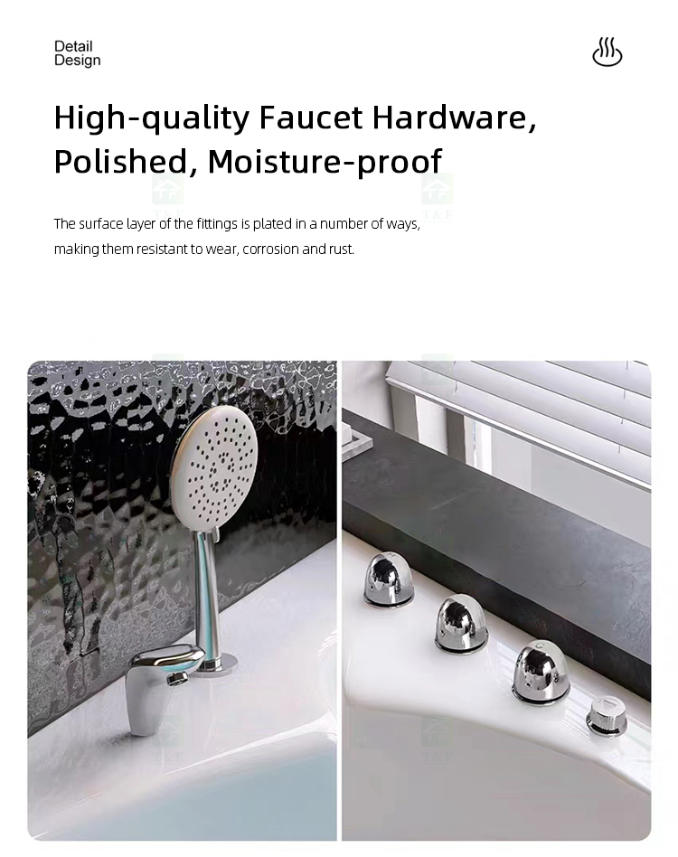 Factory Direct Price 2 Person Bathroom Spa Hot Tub White Whirlpool Massage Acrylic Corner Bathtub