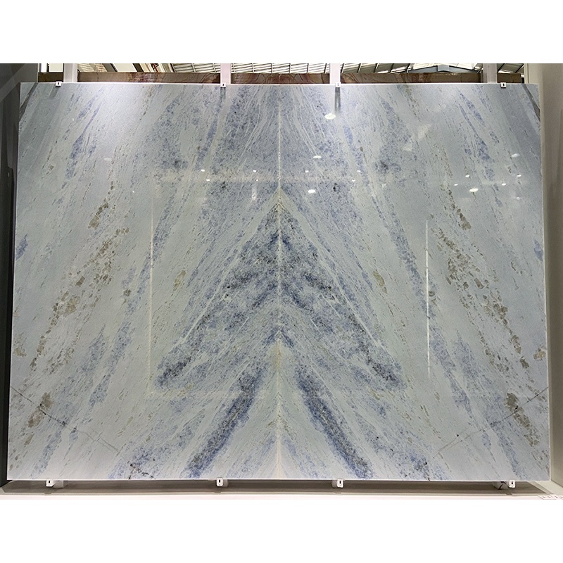 Brazil Luxury Crystal Blue Natural Marble Floor Countertop Stone Wall Big Polished Quartzite Granite Slab Tile