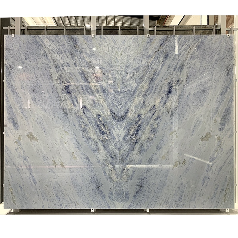 Brazil Luxury Crystal Blue Natural Marble Floor Countertop Stone Wall Big Polished Quartzite Granite Slab Tile