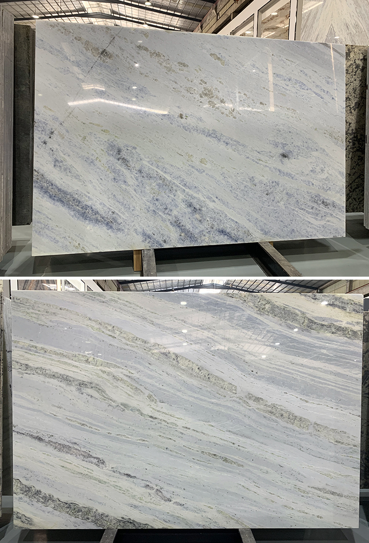 Brazil Luxury Crystal Blue Natural Marble Floor Countertop Stone Wall Big Polished Quartzite Granite Slab Tile