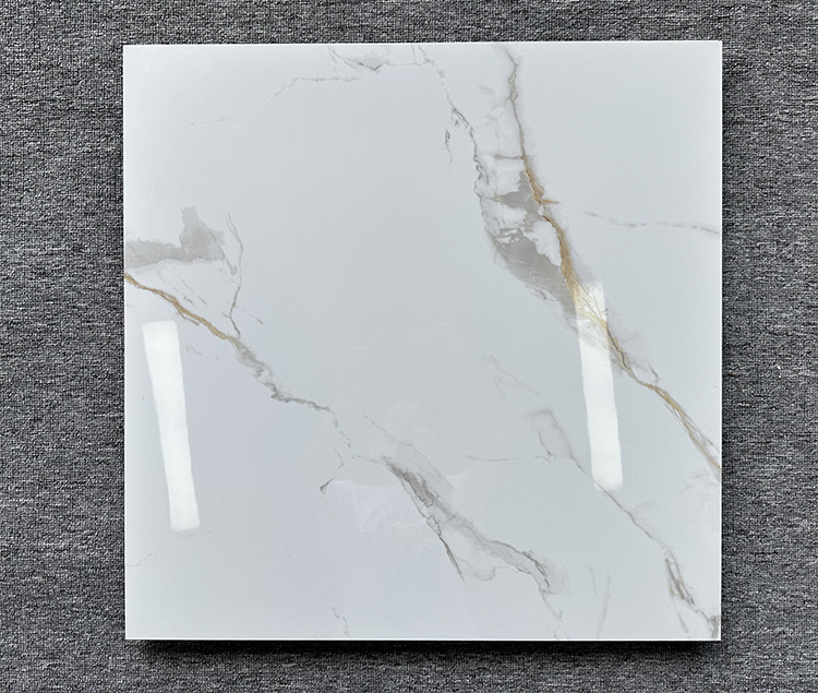 60x60 600x600 Glossy Carrara White Porcelain Piso Porcelanato Marble Floor Tile for the Living Room