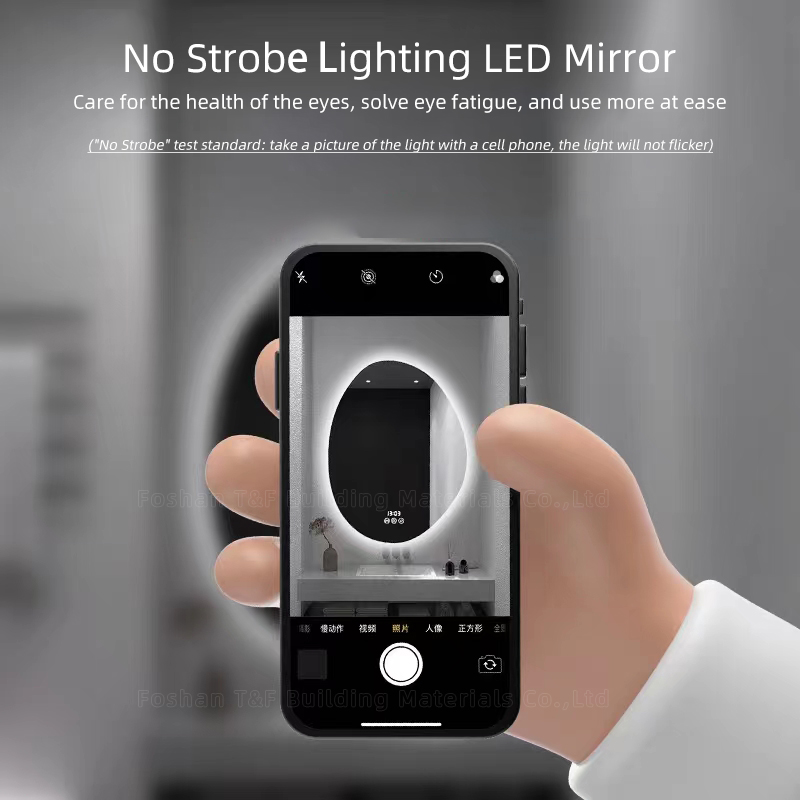 Custom Irregular Shape Intelligent Anti-fog Smart Led Bath Wall Mounting Bathroom Mirror With Light