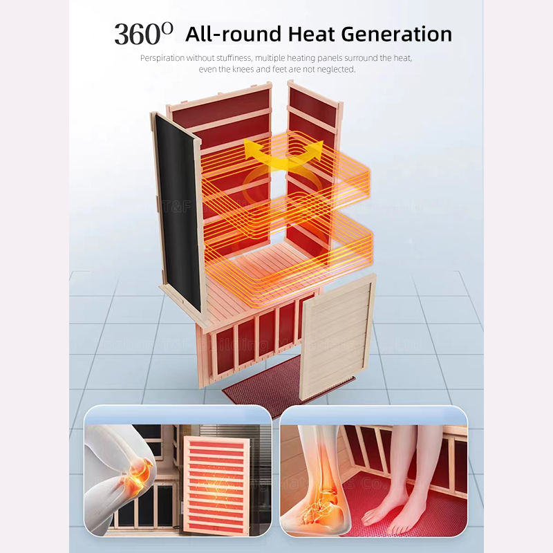 Customized 1-2 Person Far Infrared Sauna Room With Smart Control Panel Traditional Indoor Wooden Sauna Hammam
