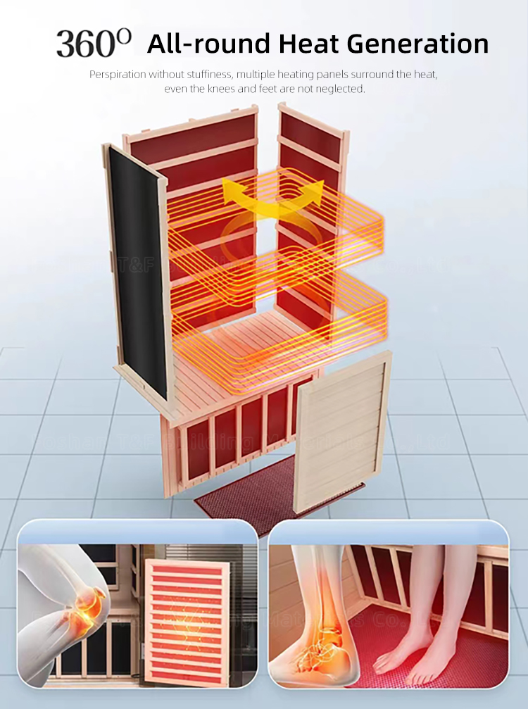 Customized 1-2 Person Far Infrared Sauna Room With Smart Control Panel Traditional Indoor Wooden Sauna Hammam