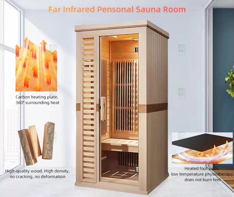 Customized 1-2 Person Far Infrared Sauna Room With Smart Control Panel Traditional Indoor Wooden Sauna Hammam