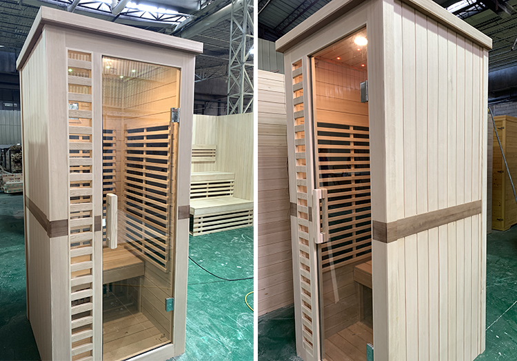 Customized 1-2 Person Far Infrared Sauna Room With Smart Control Panel Traditional Indoor Wooden Sauna Hammam