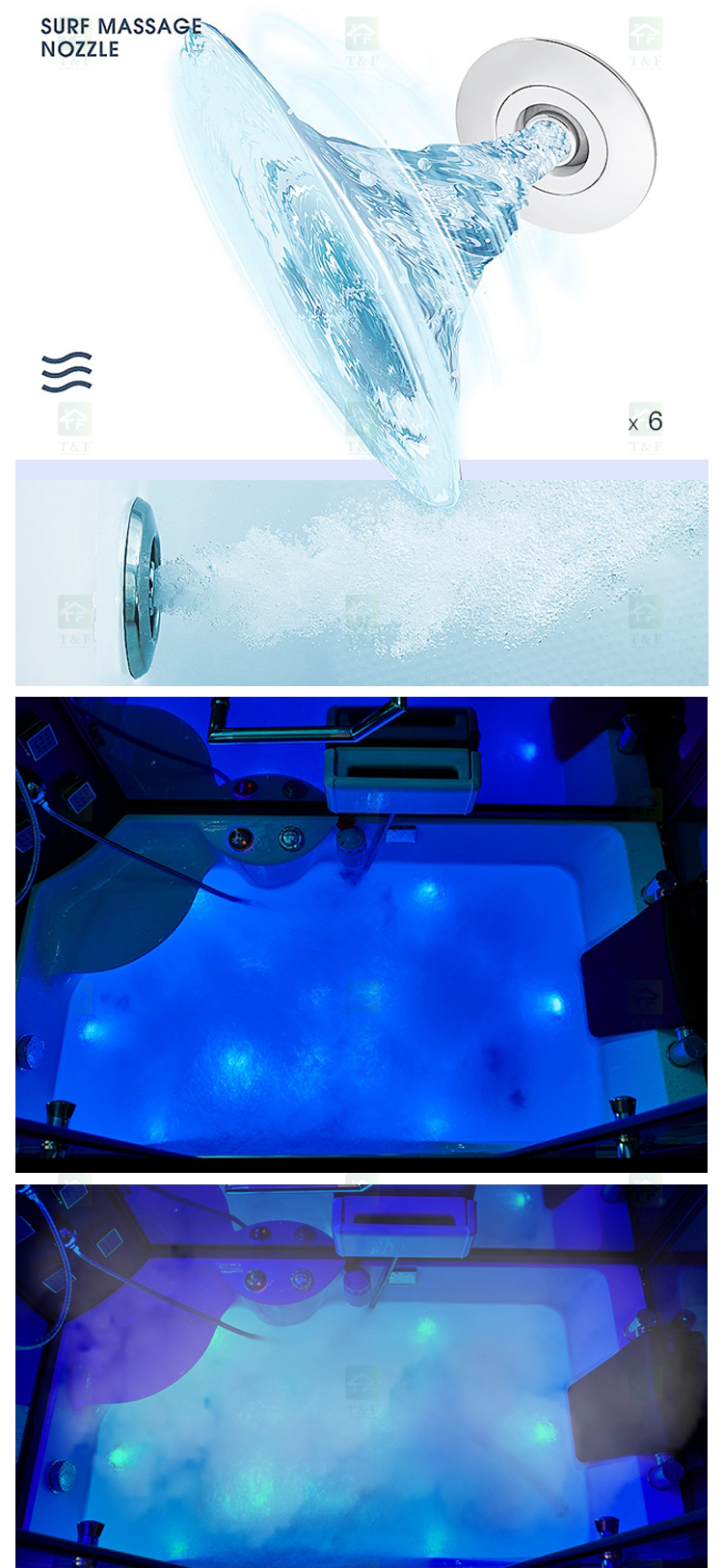Factory Price Complete Whirlpool Massage Standing Bathroom Shower Cabinet Hammam Steam Bath Cabin Room