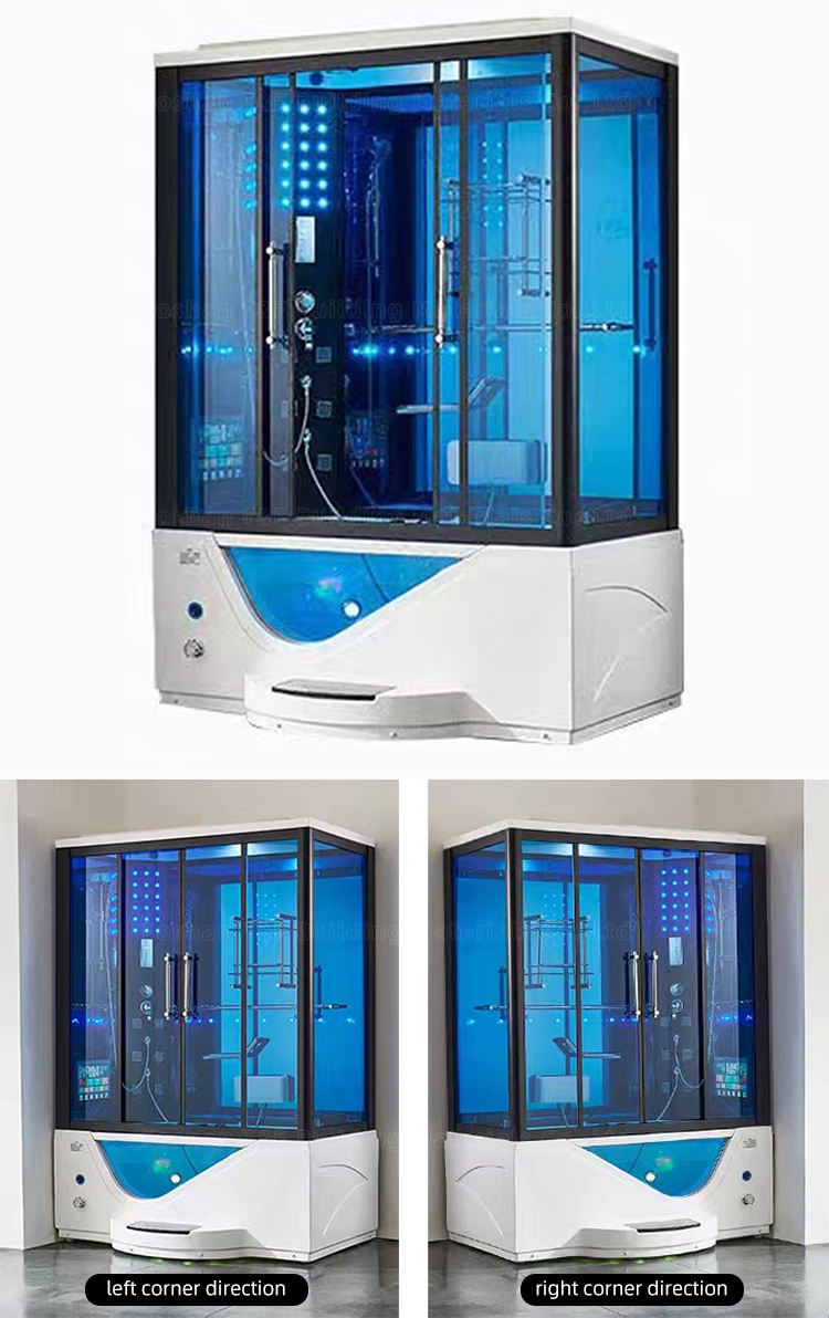 Factory Price Complete Whirlpool Massage Standing Bathroom Shower Cabinet Hammam Steam Bath Cabin Room