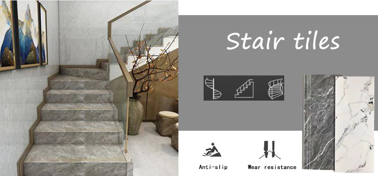 470X1200mm Porcelain Marble Stair Step Tiles Modern Luxury 470*1200 Non Slip Porcelain Ceramic Tile for Stairs Step