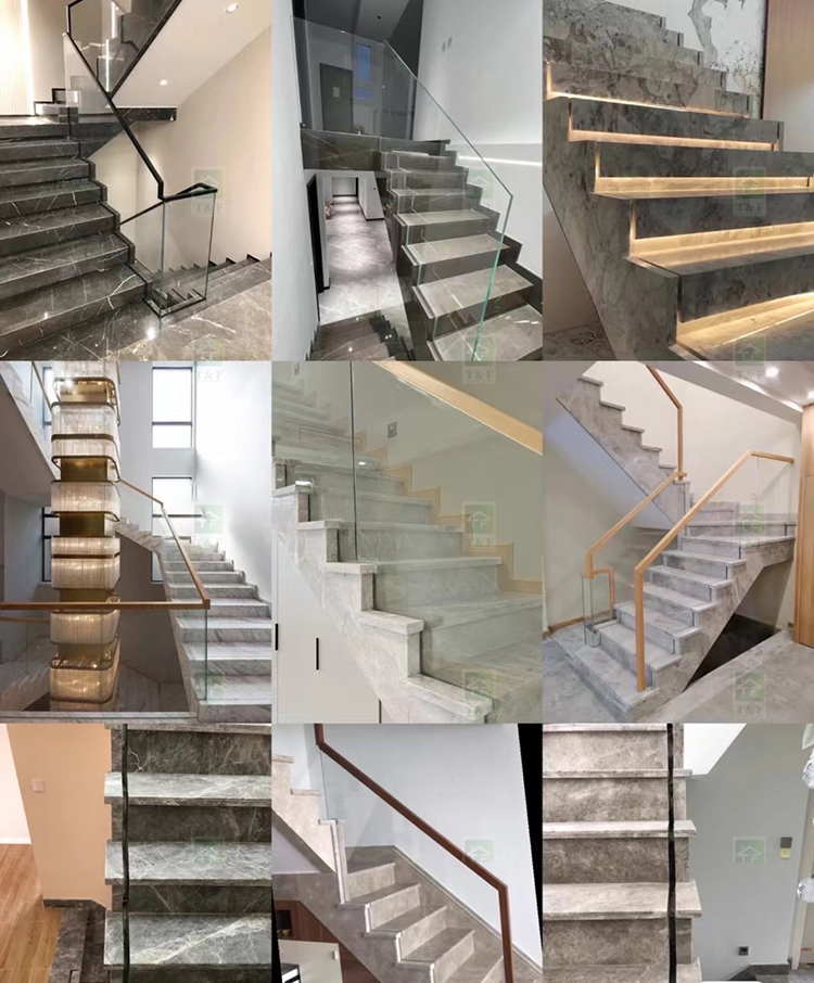 470X1200mm Porcelain Marble Stair Step Tiles Modern Luxury 470*1200 Non Slip Porcelain Ceramic Tile for Stairs Step