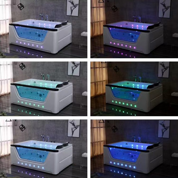2 Person Luxury Hot Spa Bath Tub Whirlpool Acrylic Freestanding Waterfall Massage Bathtub With Jet