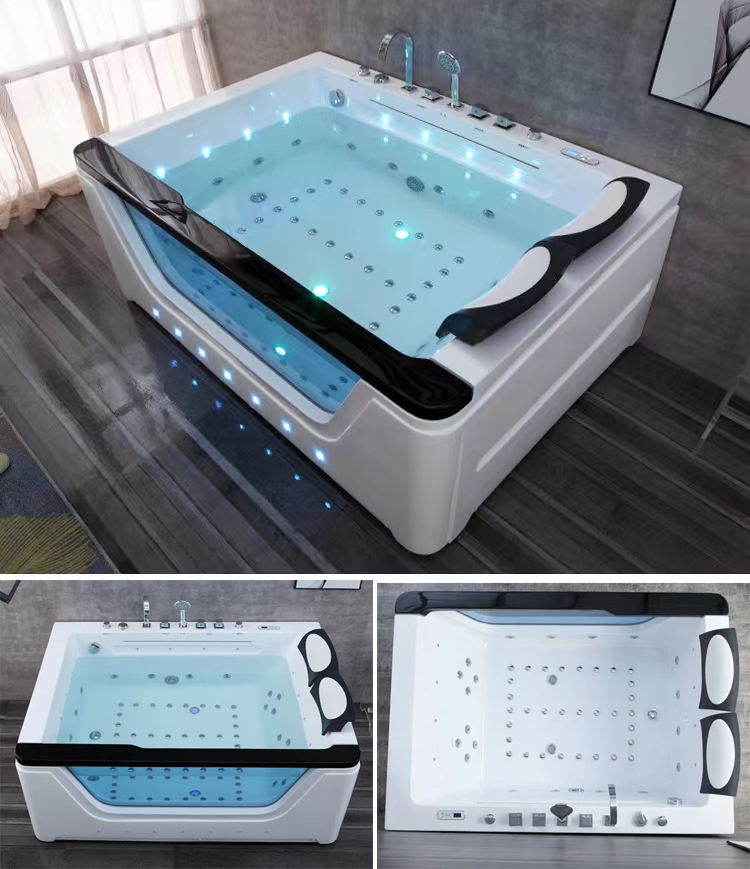 2 Person Luxury Hot Spa Bath Tub Whirlpool Acrylic Freestanding Waterfall Massage Bathtub With Jet