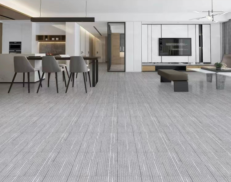 Porcelain Glazed 60x60 600x600 House Home Hotel Office Carpet Fabric Pattern Look Ceramic Floor Tiles for Indoors