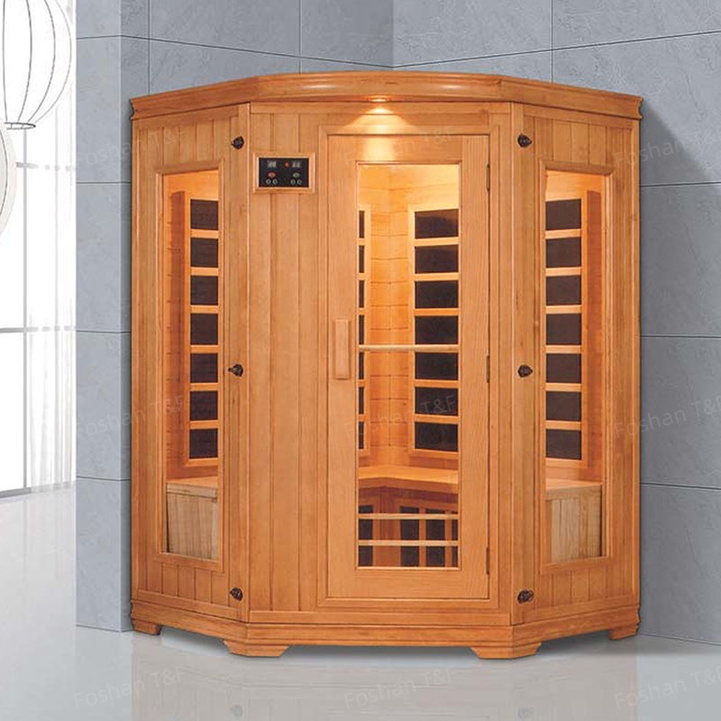 Indoor Full Spectrum Salt Tourmaline Stone Far Infrared Wooden Home Dry Steam Bath Sauna Room