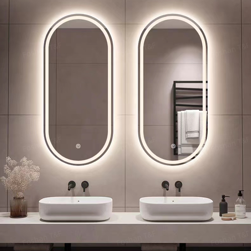 Arch Oval Bathroom Anti Fog Smart Mirror Illuminated Led Vanity Mirror for Hotel Bathroom Project
