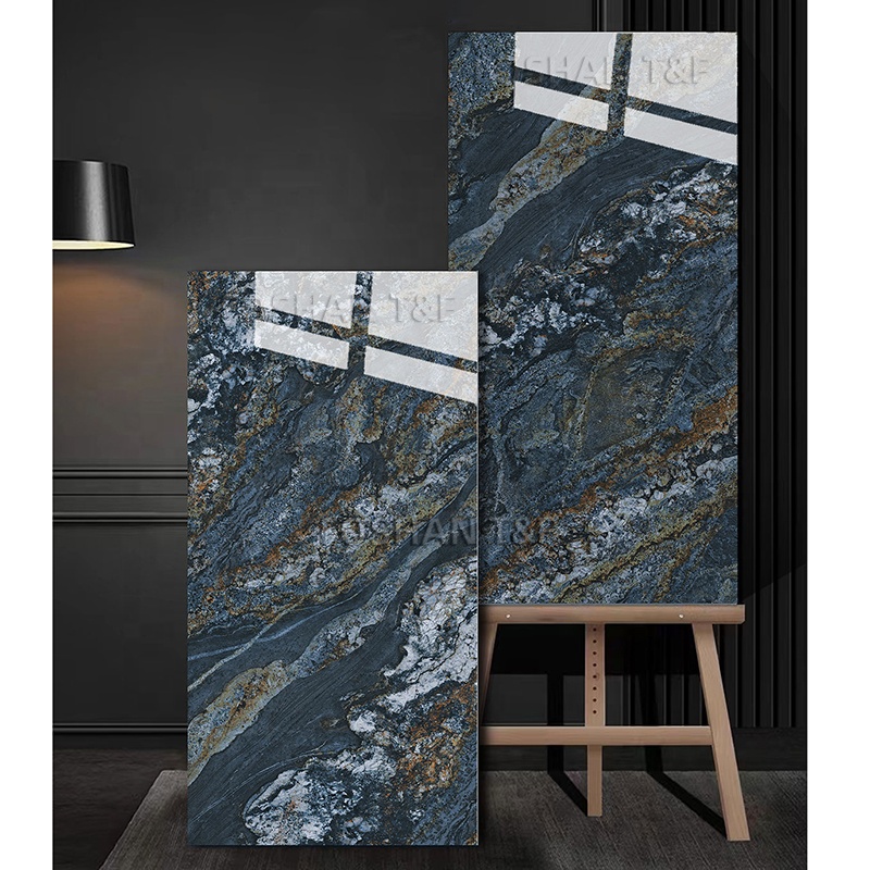 New 750x1500 mm Luxury Modern Pattern Polished Porcelain Slab Marble Floor Tile for Interior Home Decoration