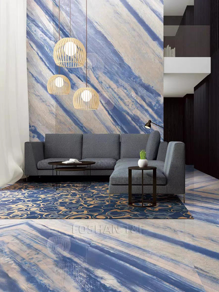 New 750x1500 mm Luxury Modern Pattern Polished Porcelain Slab Marble Floor Tile for Interior Home Decoration