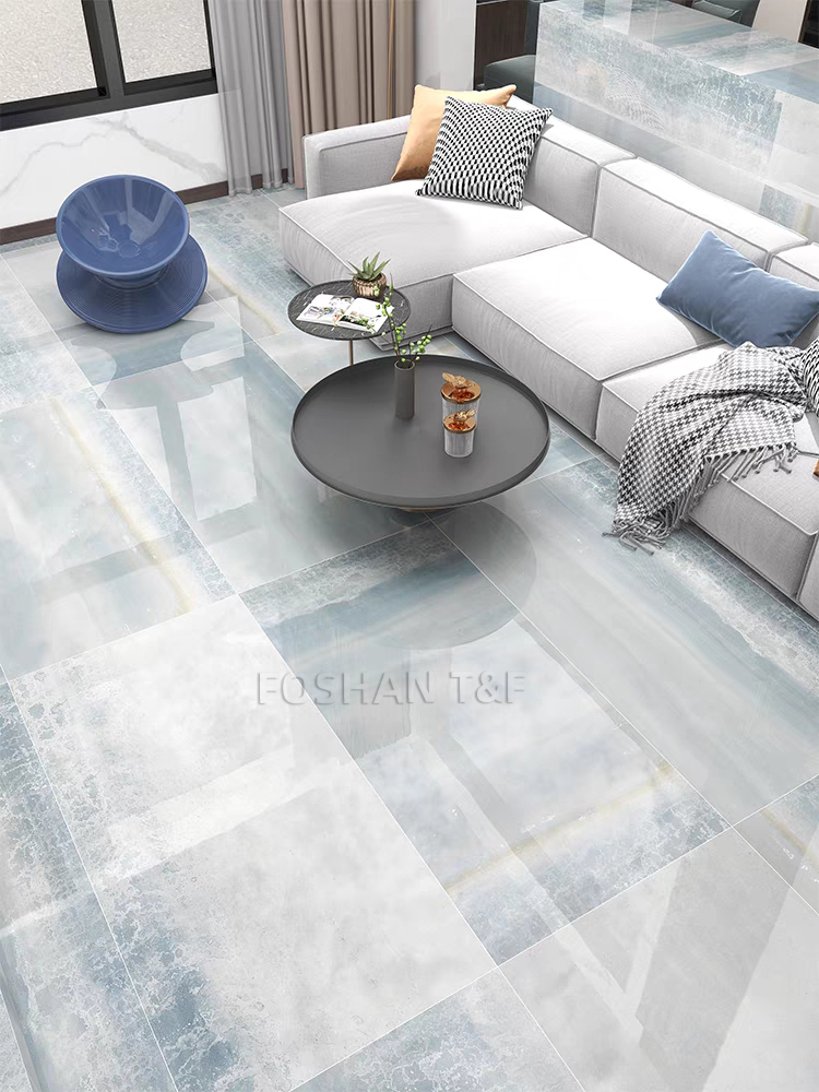 New 750x1500 mm Luxury Modern Pattern Polished Porcelain Slab Marble Floor Tile for Interior Home Decoration
