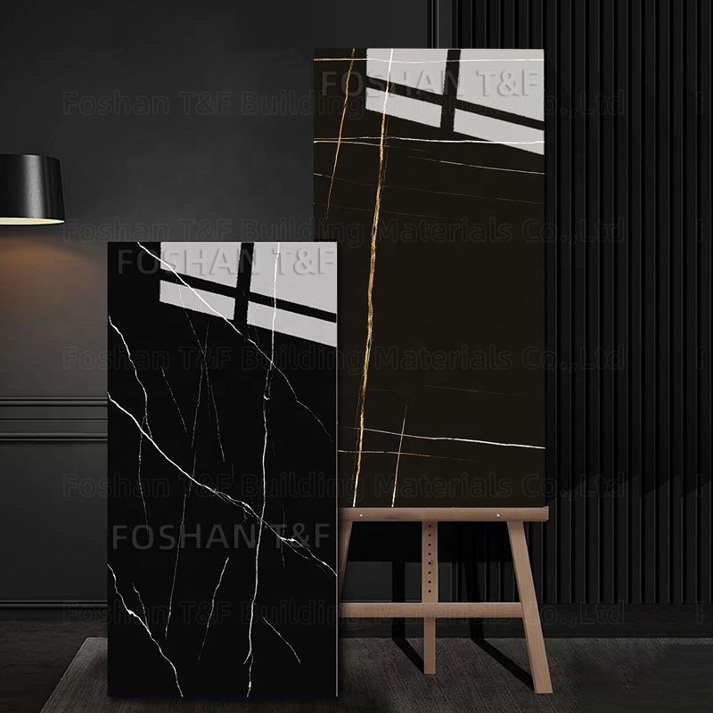 60x60 80x80 60x120 75x150 90x180 Black and Gold White Polished Porcelain Glazed Marble Floor Wall Tiles
