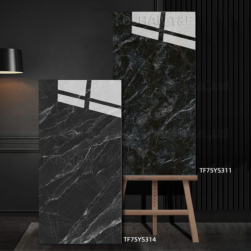 60x60 80x80 60x120 75x150 90x180 Black and Gold White Polished Porcelain Glazed Marble Floor Wall Tiles