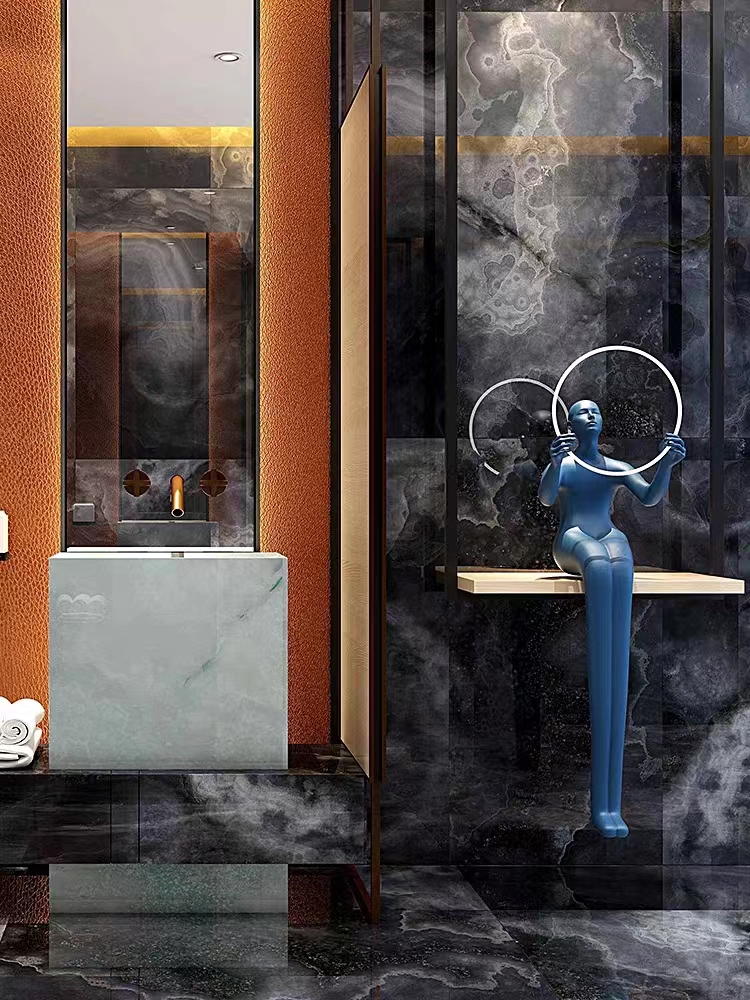 60x60 80x80 60x120 75x150 90x180 Black and Gold White Polished Porcelain Glazed Marble Floor Wall Tiles