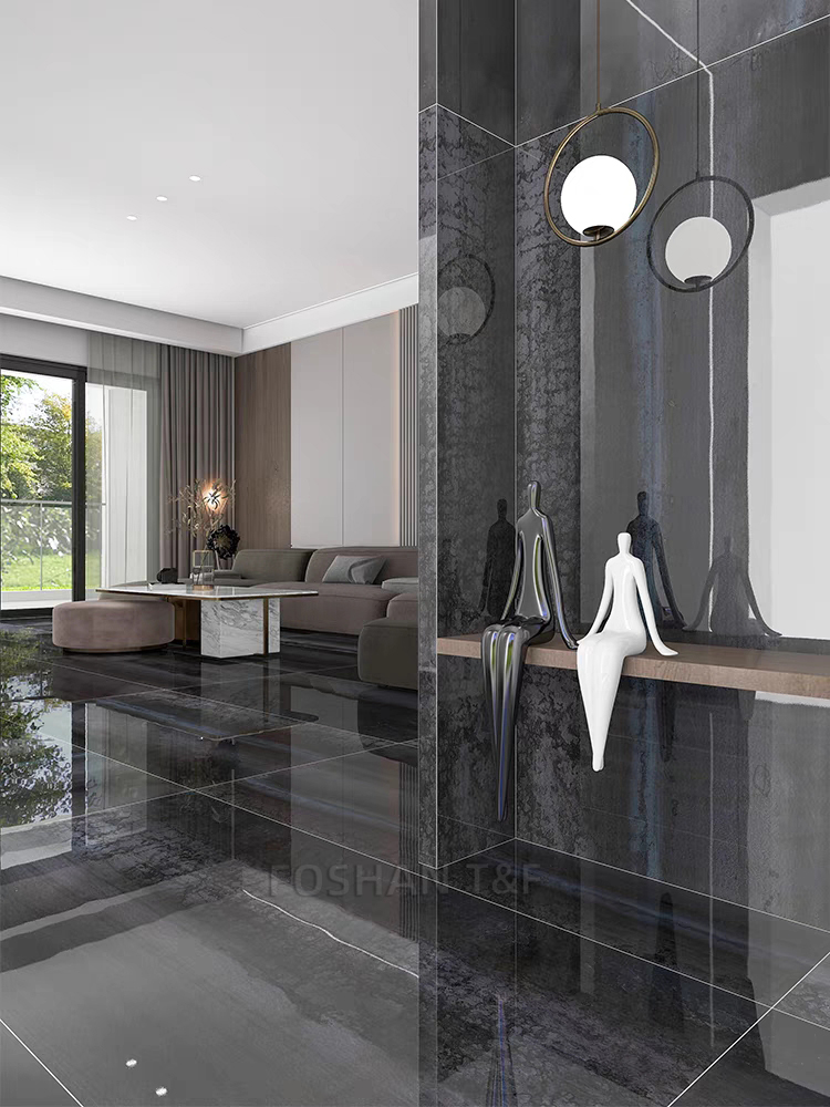 60x60 80x80 60x120 75x150 90x180 Black and Gold White Polished Porcelain Glazed Marble Floor Wall Tiles