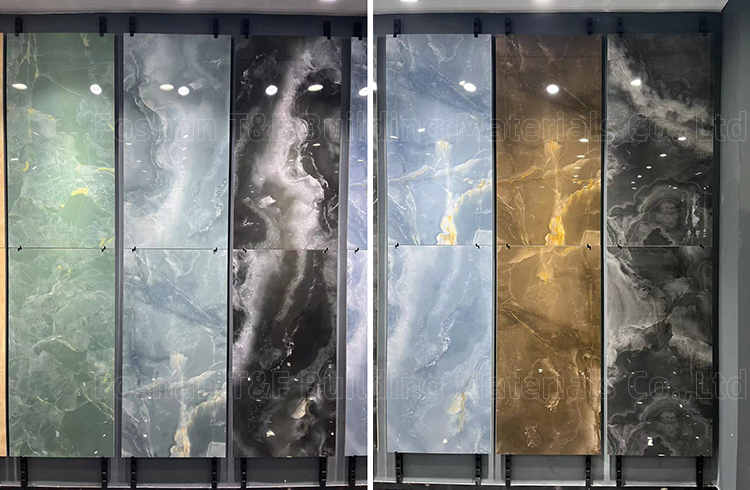 Foshan Porcelanato 60x120 Natural Jade Onyx Marble Stone Look Design Ceramic Floor Glossy Porcelain Tiles