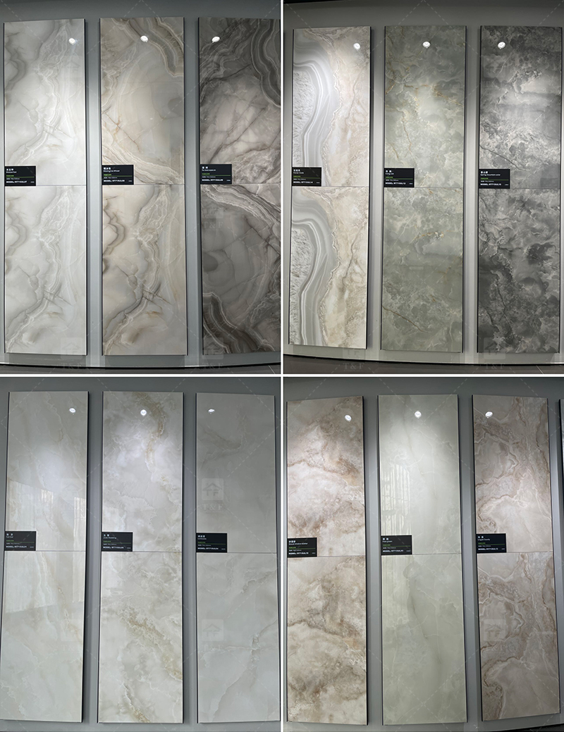 Foshan Porcelanato 60x120 Natural Jade Onyx Marble Stone Look Design Ceramic Floor Glossy Porcelain Tiles
