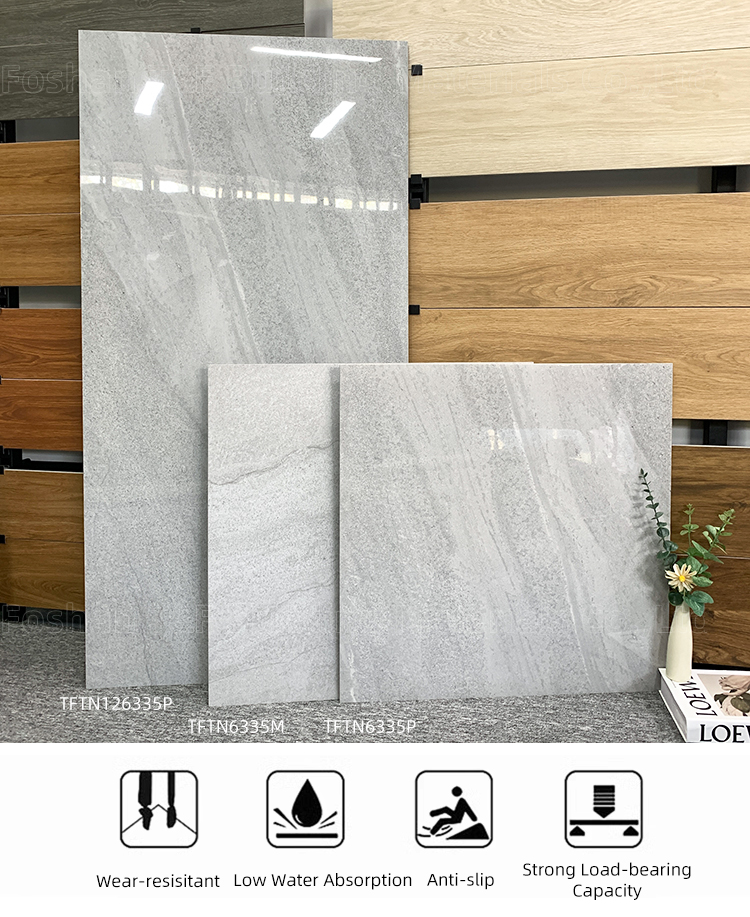 Latest Design 24x24 24x48 Modern Gray Floor Ceramic Tile for Floor 60x60 Marble-look Porcelain Wall Tiles