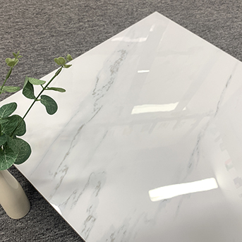 China 600x600mm Glossy White Marble Porcelain Floor Tiles Polished Glazed Finish for Bathroom and Interior Wall