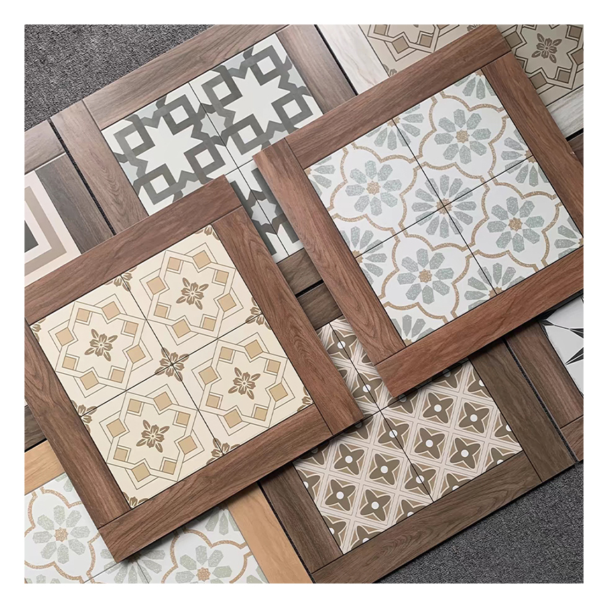 Full Body 600*600 Interior Wooden Flower Pattern Porcelain 60 by 60 Matte Glazed Rustic Floor Tiles for Living Room