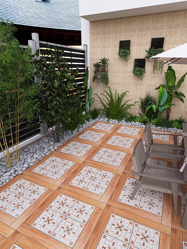 Full Body 600*600 Interior Wooden Flower Pattern Porcelain 60 by 60 Matte Glazed Rustic Floor Tiles for Living Room