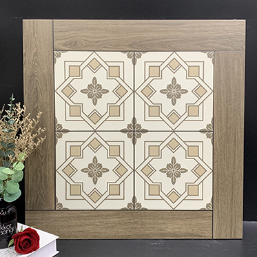 Full Body 600*600 Interior Wooden Flower Pattern Porcelain 60 by 60 Matte Glazed Rustic Floor Tiles for Living Room