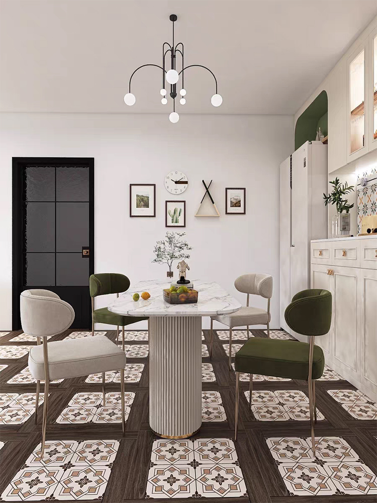 Full Body 600*600 Interior Wooden Flower Pattern Porcelain 60 by 60 Matte Glazed Rustic Floor Tiles for Living Room
