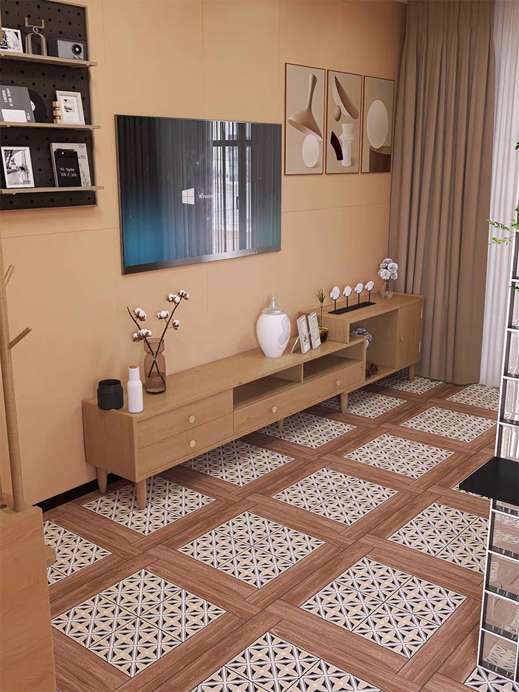 Full Body 600*600 Interior Wooden Flower Pattern Porcelain 60 by 60 Matte Glazed Rustic Floor Tiles for Living Room
