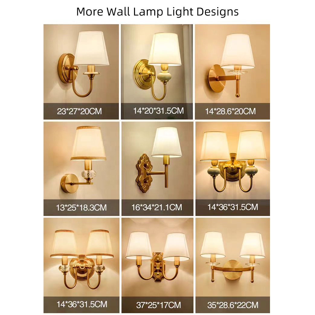 American Adjustable Copper Antique Vintage Style Light Corridor Bedroom Living Room Retro Wall Lamp