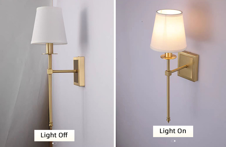 American Adjustable Copper Antique Vintage Style Light Corridor Bedroom Living Room Retro Wall Lamp