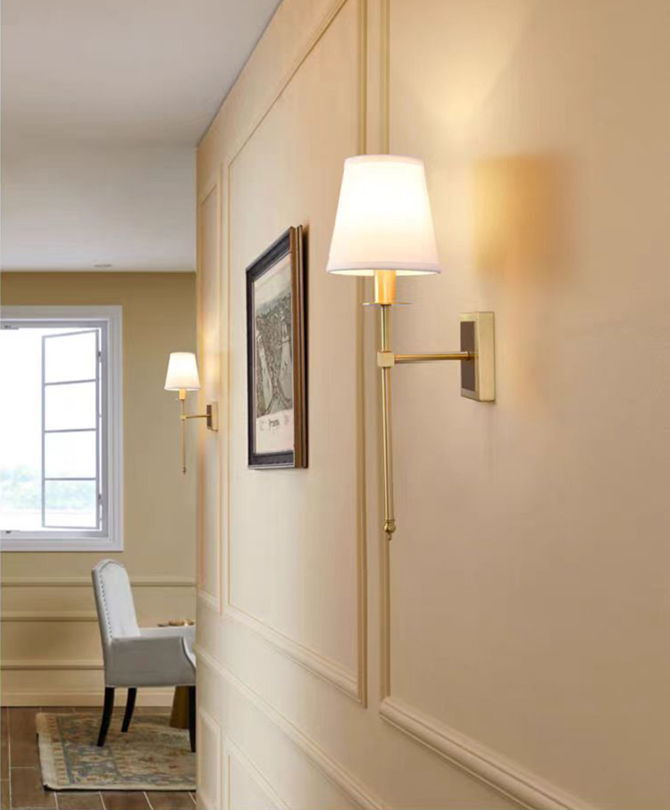 American Adjustable Copper Antique Vintage Style Light Corridor Bedroom Living Room Retro Wall Lamp