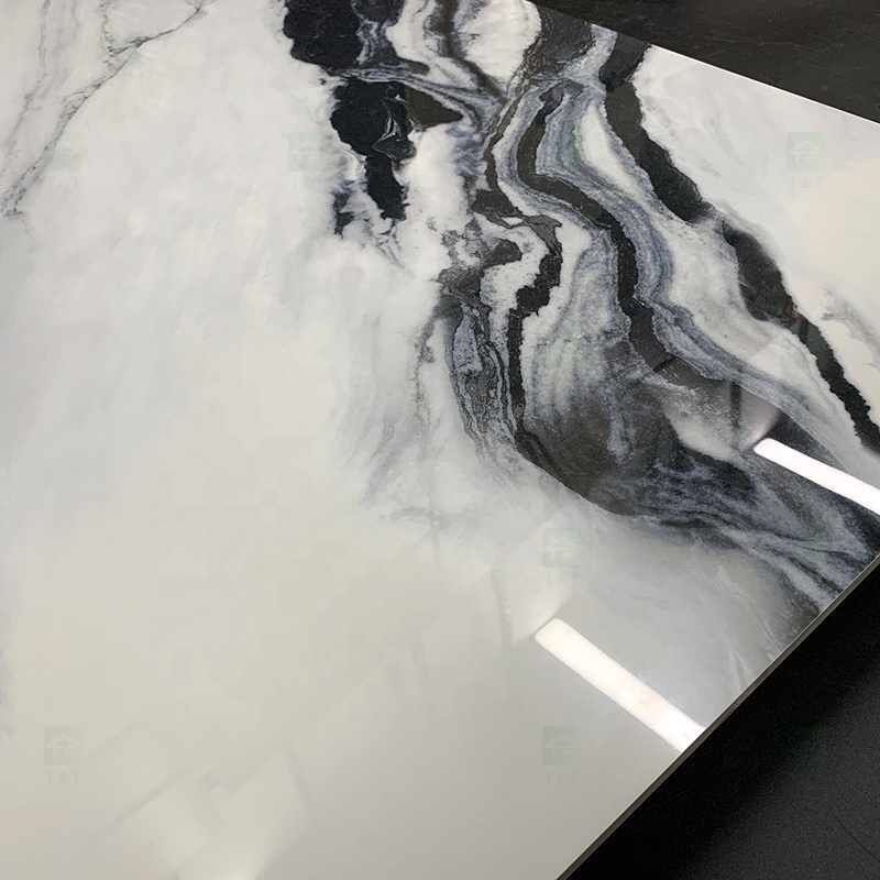 Modern Luxury 600x1200 Panda White Marble Stone Look Polished Glazed Slab Carreaux Mabre Wall Floor Tiles