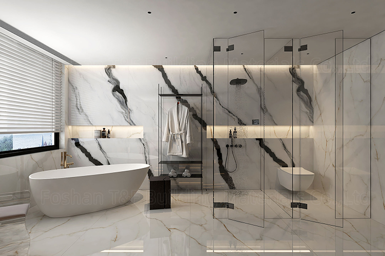Modern Luxury 600x1200 Panda White Marble Stone Look Polished Glazed Slab Carreaux Mabre Wall Floor Tiles