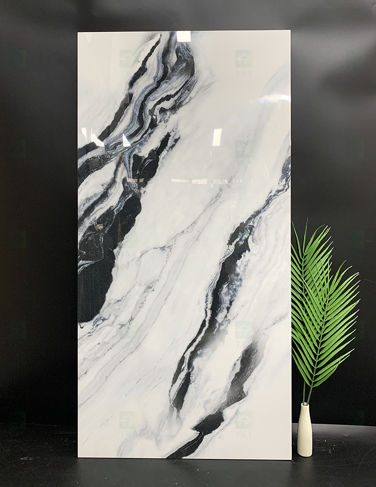 Modern Luxury 600x1200 Panda White Marble Stone Look Polished Glazed Slab Carreaux Mabre Wall Floor Tiles