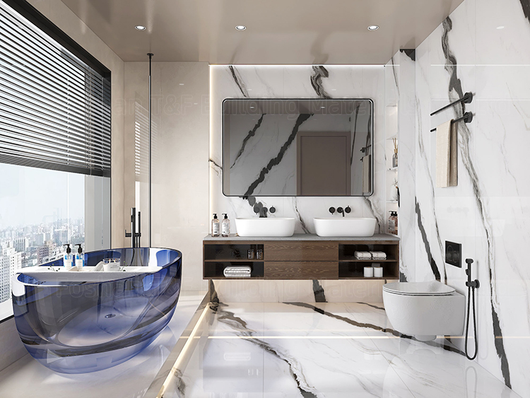 Modern Luxury 600x1200 Panda White Marble Stone Look Polished Glazed Slab Carreaux Mabre Wall Floor Tiles